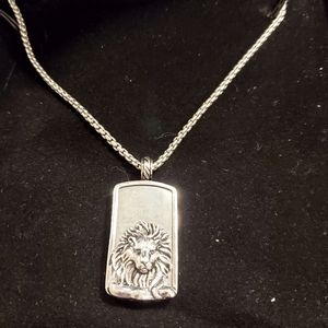 Effy Sterling Silver Lion Pendant and Necklace